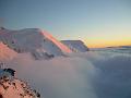 Red mountains at sunset from Refuge